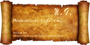 Modrovich Izóra névjegykártya
